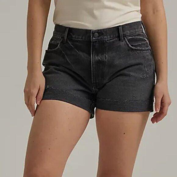 Wrangler Pants - NWT Wrangler Women's Destructed Denim Loose Roll Short Moonlight